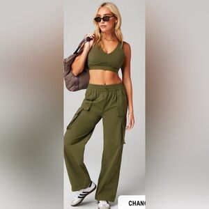 Fabletics Heights Cargo Pant Utility Green Size S NWT